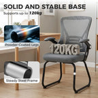 Office Chair, Ergonomic Desk Chair No Wheels with Mesh Backrest and Steel Legs for Home Conference Room, Dark Grey