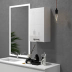 kleankin Bathroom Wall Cabinet, High Gloss Bathroom Storage Cabinet with Soft-Close Door, 3 Shelves, Adjustable Shelf, White