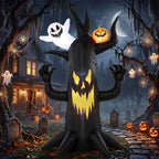 Inflatable Halloween Spooky Tree with Ghost & Pumpkin — 8ft
