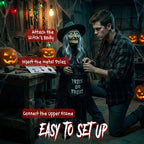 Animated Halloween Witch with Light-Up Eyes — 94cm