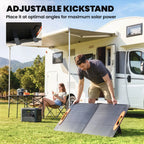 100W Portable Solar Panel, Foldable Solar Charger with USB-A & USB-C Fast Charging Output, IP67 Waterproof for Mobile Phone Power Bank Flashlight Fans Camping Backpacking Hiking