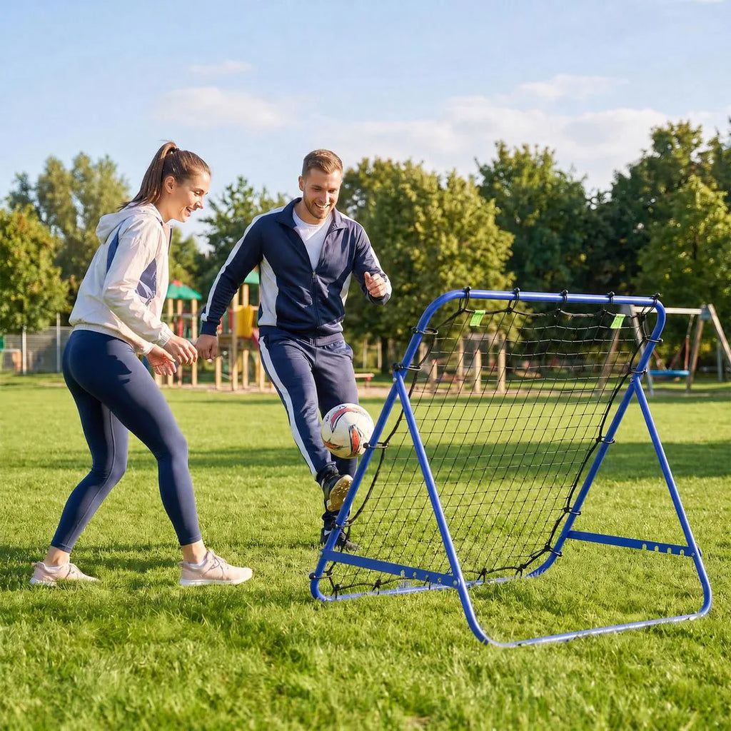 Adjustable Rebounder Net Kickback Target Goal for Teens Adults Training, Blue