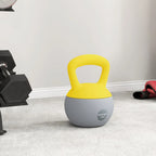 SPORTNOW 12KG Soft Kettlebell, Kettlebell with Non-Slip Handle for Home Gym, Weight Lifting, Strength Training, Yellow/Grey