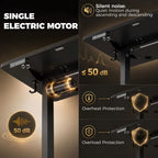 Standing Desk Memory Control Height Adjustable Desk 2 Cable Holes LED Display Sit Stand Desk Black