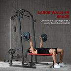 SPORTNOW Power Cage Power Rack with 15-Level Squat Rack, Cable Pulley System, Lat Pulldown & Pull Up Bar