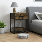 Modern Bedside Table - Rustic Brown
