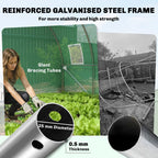 Outsunny 3 x 4 m Walk-in Polytunnel Greenhouse with Hinged Door and 8 Roll Up Mesh Windows, Garden Tunnel Warm House Tent, Green