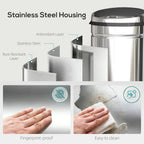 42L Automatic Motion Sensor Rubbish Bin with Fingerprint Resistant, Stainless Steel, Silver Tone