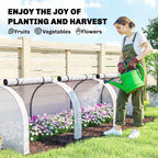 Outsunny 295 x 100 cm Low Tunnel Greenhouse - White