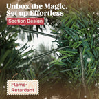 8.2 ft Snow Frosted Christmas Tree Arch, Christmas Arch Doorway Decor with 2100 Tips and 96 Pinecones, Artificial Xmas Tree with Metal Stand for Indoor, Green