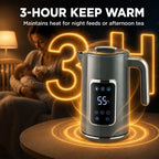 Electric Kettle, 1.7L Fast Boil 3000W Water Kettle with LED Display, Adjustable Temperature, Keep Warm Function, Grey