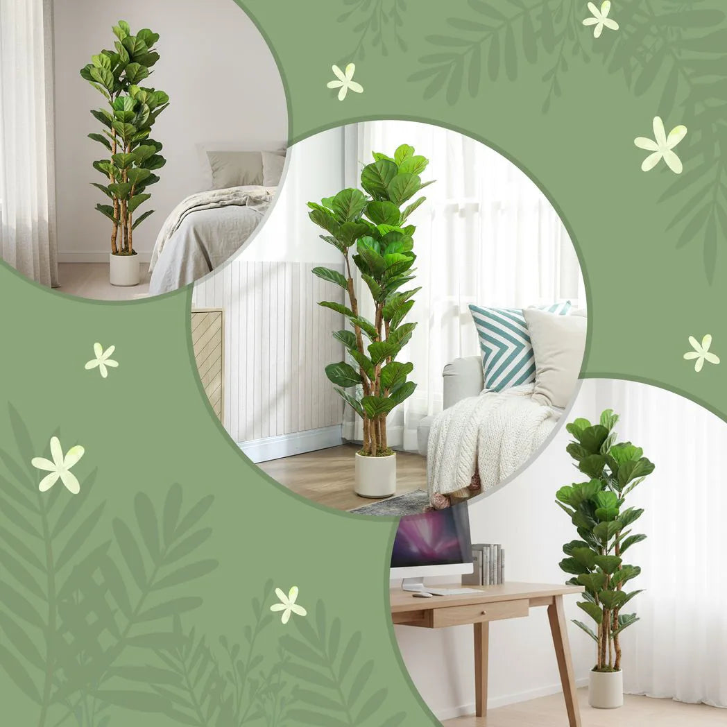 150cm Artificial Fiddle Leaf Fig Tree - Green