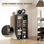 Set of 2 CD Media Display Shelf Unit Tower Rack with Adjustable Shelves, Black