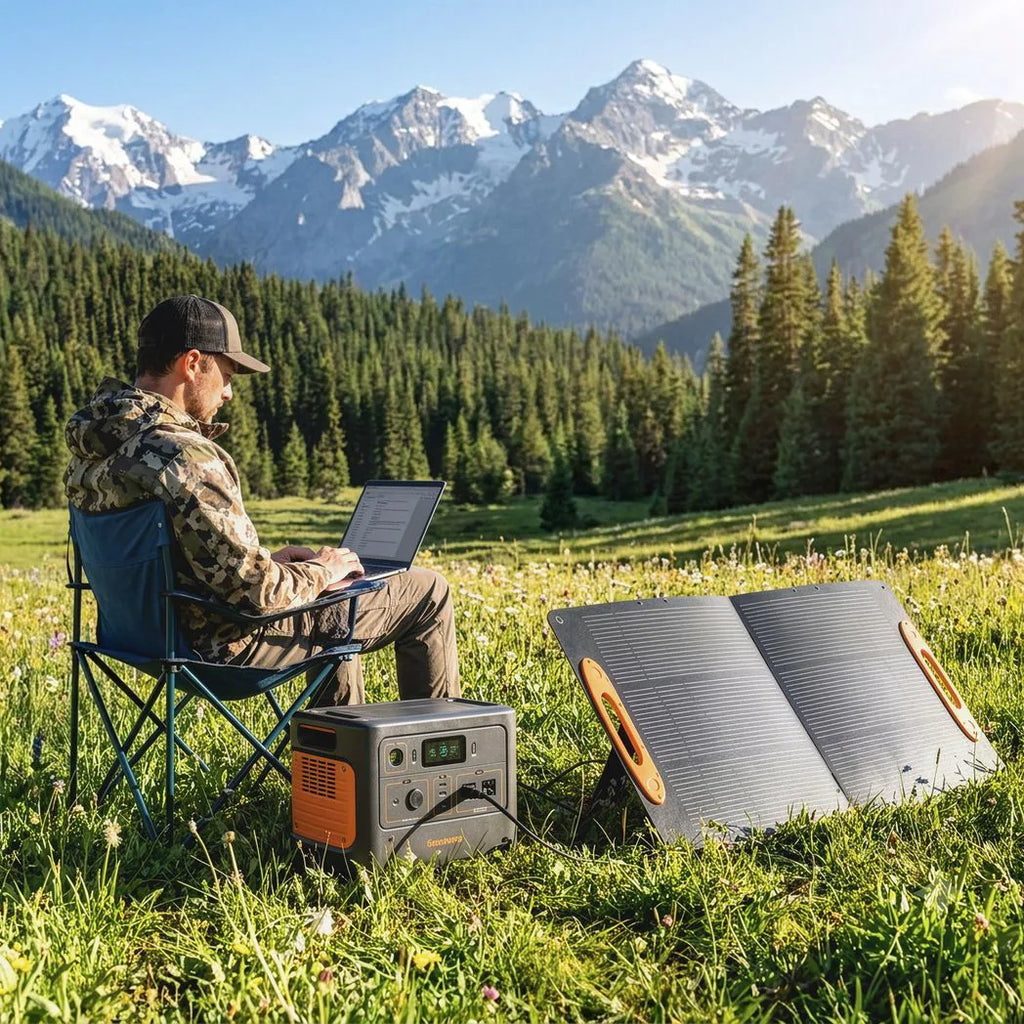 100W Portable Solar Panel, Foldable Solar Charger with USB-A & USB-C Fast Charging Output, IP67 Waterproof for Mobile Phone Power Bank Flashlight Fans Camping Backpacking Hiking
