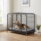 PawHut Heavy Duty Dog Crate,93 x 58 x 76 cm, Large Dog Cage for Small to Medium Breeds