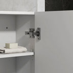 kleankin Bathroom Wall Cabinet, High Gloss Bathroom Storage Cabinet with Soft-Close Door, 3 Shelves, Adjustable Shelf, White