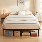 5ft King Bed Frame with Underbed Storage, Metal Platform Bed Frame with Steel Slat Support, No Box Spring Needed