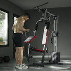 Multigym Station, with 66KG Weight Stack, for Strength Training, Black
