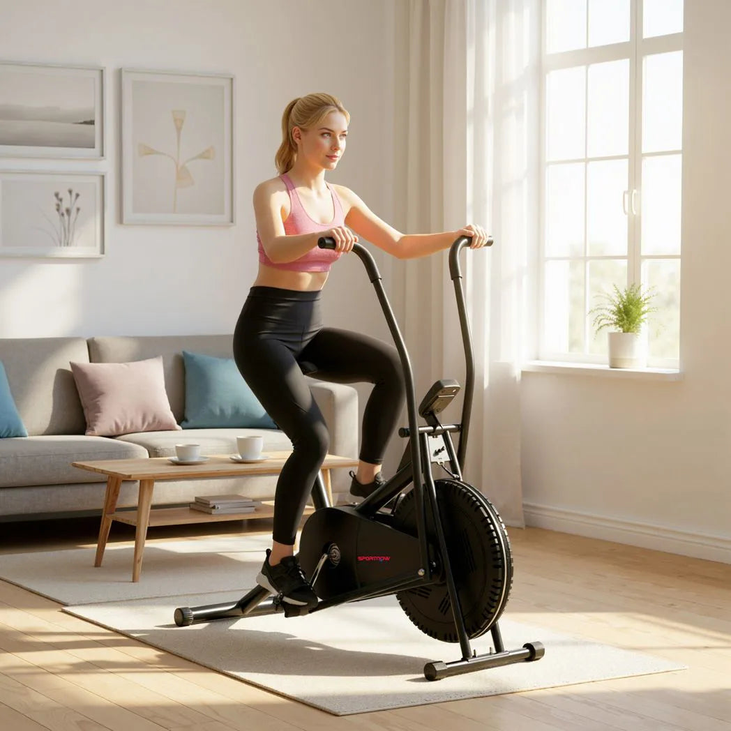 SPORTNOW Exercise Bike with Adjustable Seat, LCD Display for Home Gym