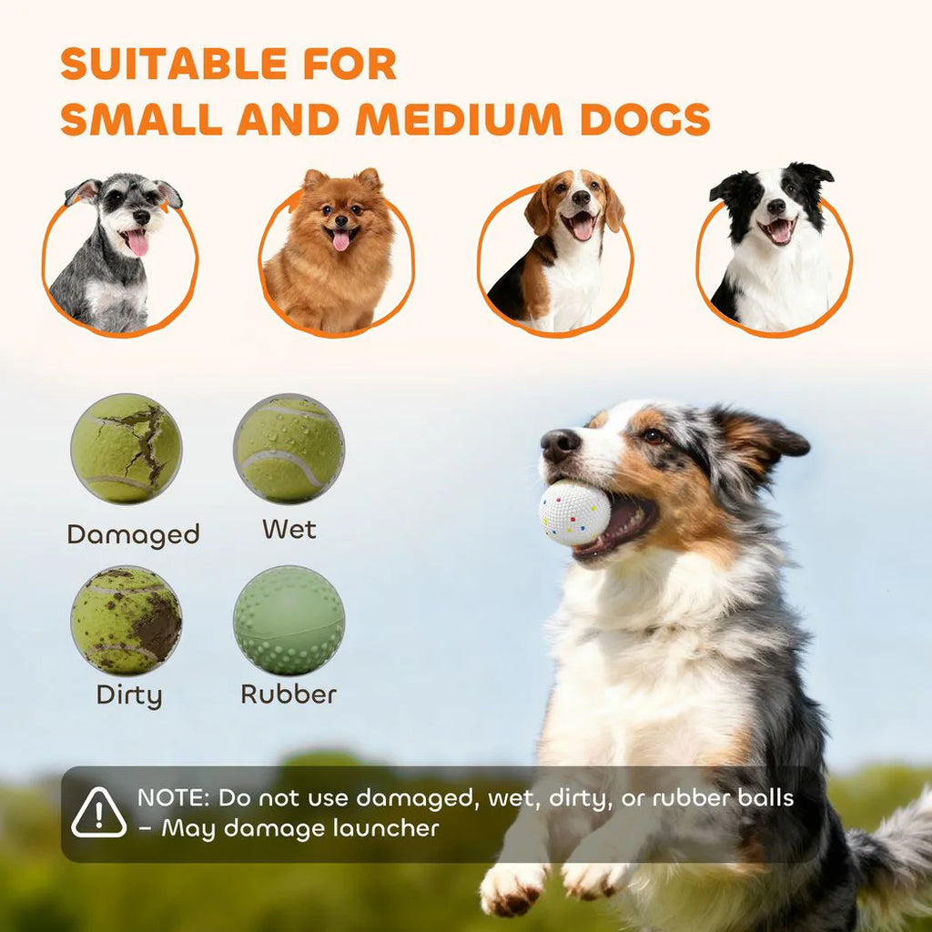 PawHut Automatic Dog Ball Launcher with 5 ETPU Balls 2.3", 3 Distance Settings 20/33/46ft, Green