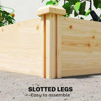 Outsunny Raised Garden Bed, Wooden Planter Box with Divider and Open Bottom for Flowers, Herbs, Vegetables, DIY Painting