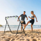 Adjustable Rebounder Net Kickback Target Goal for Teens Adults Training, Black