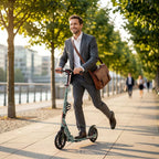 SPORTNOW Foldable Kick Scooter with Height Adjustable Handlebar, One-click Folding Adult Scooters with 200 mm Big Wheels, Silver Tone