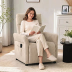 Push-Back Recliner with Massage & Heat — Beige
