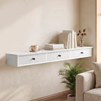 Shelf Wall-Mounted Storage Shelf Shelving Unit MDF 93 x 15 x 10 cm Entryway Kitchen Living Room, White
