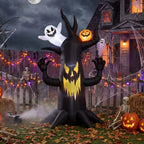 Inflatable Halloween Spooky Tree with Ghost & Pumpkin — 8ft