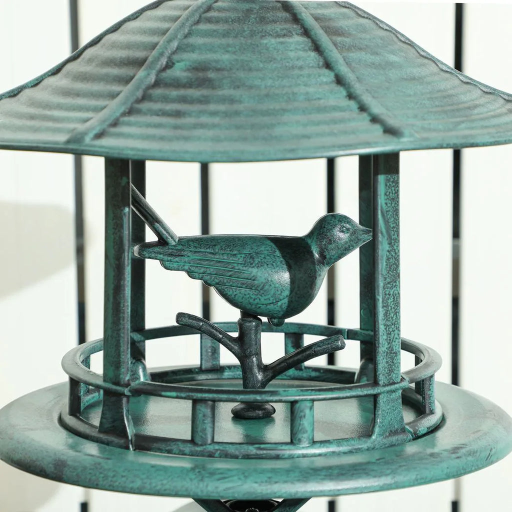Outsunny 3-in-1 Garden Bird Bath, Freestanding Birdbath with Large Water Basin, Underneath Flower Planter, F50 x 113 cm, Green