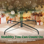 8.2 ft Snow Frosted Christmas Tree Arch, Christmas Arch Doorway Decor with 2100 Tips and 96 Pinecones, Artificial Xmas Tree with Metal Stand for Indoor, Green