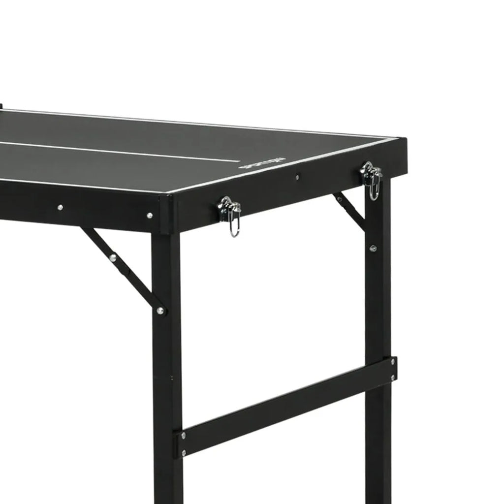 SPORTNOW 5ft Mini Table Tennis Table, Folding Ping Pong Table with Net and Aluminium Frame, Portable Ping Pong Game Set for Indoor Outdoor Use, Black