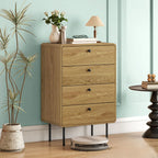 Modern Chest of Drawers with 4 Drawers - Oak