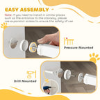 PawHut Adjustable Pet Gate with Cat Door, Pressure Fit Barrier for Doorway and Hallway, 75-85 cm, White