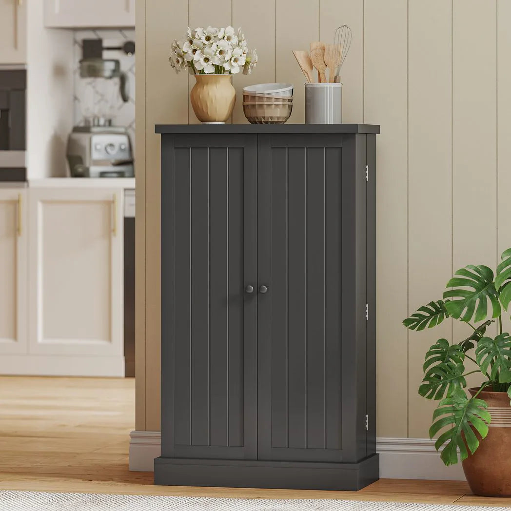 Kitchen Cupboard, Freestanding Multi-Storage Kitchen Pantry Cabinet with Adjustable Shelves, Black