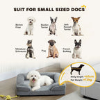 PawHut Dog Sofa Bed, Washable Pet Bed with Removable Cover and Non-Slip Bottom for Cats and Small Dogs, Grey