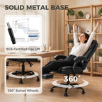 HOMCOM Executive Home Office Chair Reclining Function Footrest Computer Desk Chair High Back, Black