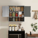 Bathroom Cabinet, Wall Mounted Storage Cabinet with Adjustable Shelves, 60 x 20 x 60 cm, Grey
