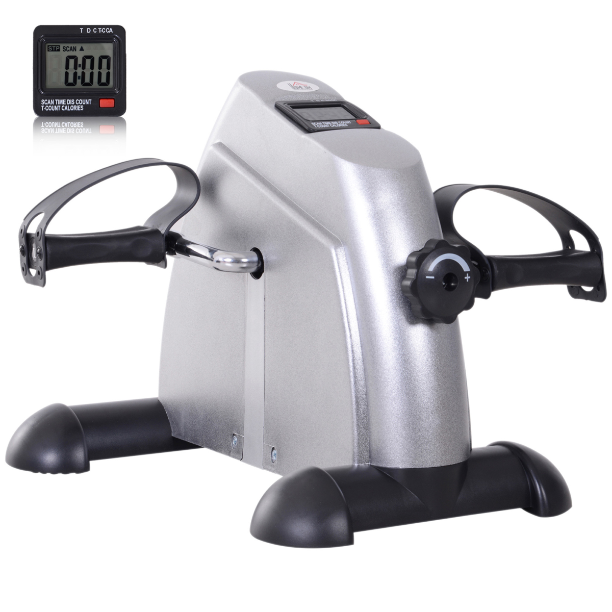 Mini Exercise Bike Portable Pedal Manual Machine Indoor Fitness Silver