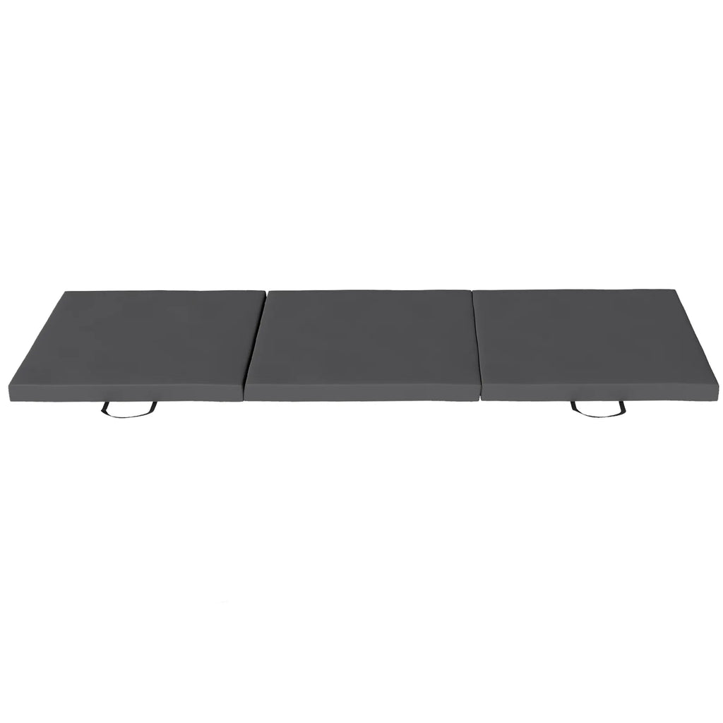 Gymnastics Mat, Tri-Fold Crash Exercise Pad, 6FT 2" Thick Foldable Workout Mat with Handles for Home Training, Grey