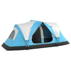 Outsunny Camping Tent for 6 Man with 2000mm Water Resistant Rainfly and Carry Bag for Fishing Hiking Festival, Sky Blue