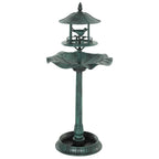 Outsunny 3-in-1 Garden Bird Bath, Freestanding Birdbath with Large Water Basin, Underneath Flower Planter, F50 x 113 cm, Green