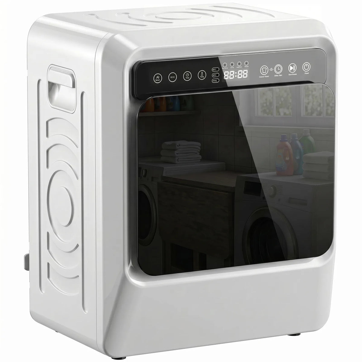 5kg Vented Tumble Dryer, 1000W Compact Tumble Dryer with Smart Drying, Freestanding Stackable Clothes Drying Machine