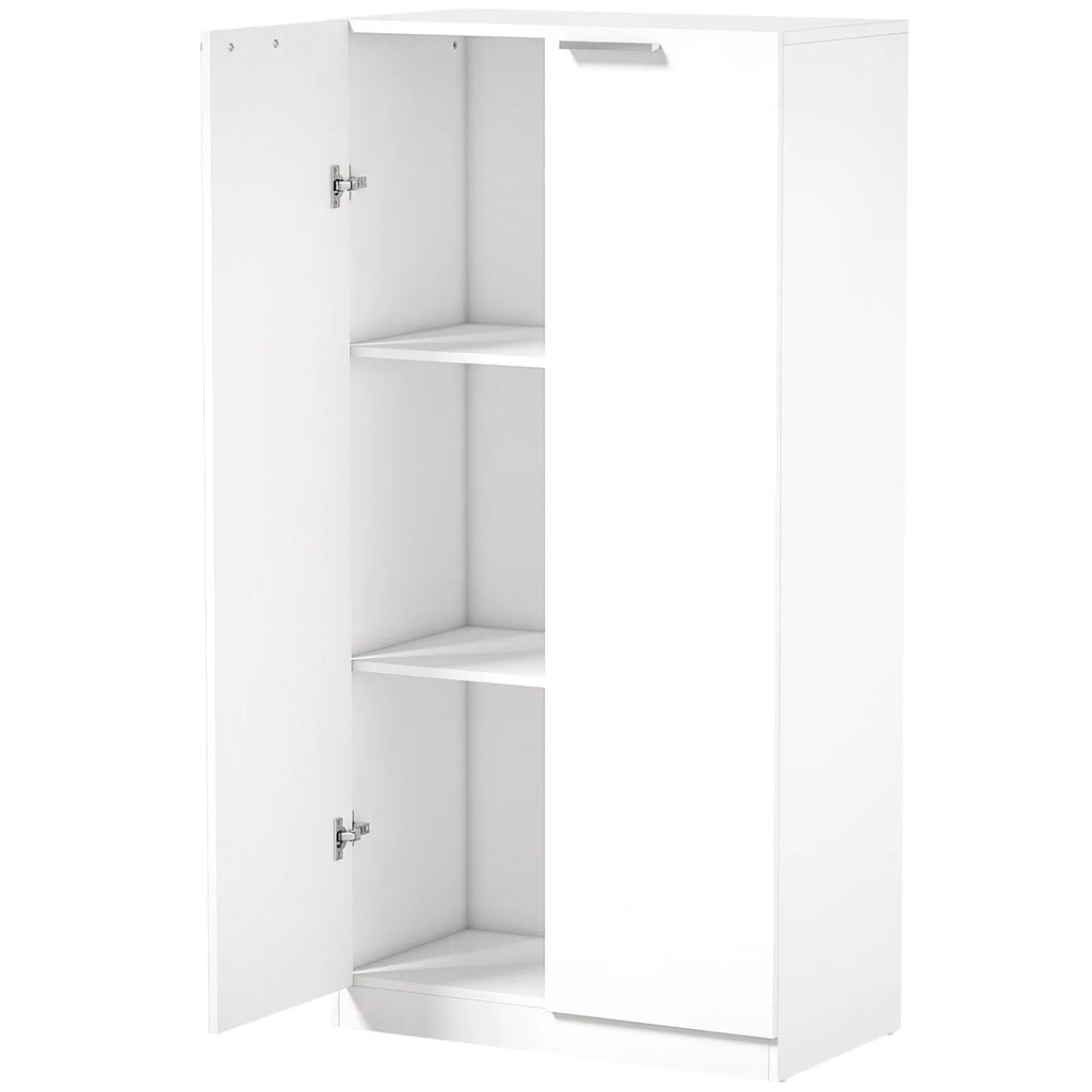 120 cm Tall Storage Cabinet Cupboard, 3-Tier File Organiser Wooden Filing Cabinet, White