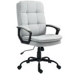 Linen-Look Double-Padded Office Chair - Grey