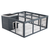 Rabbit Run Small Animal Hutch Guinea Pig House with Openable Main House & Roof
