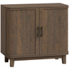 HOMCOM Sideboard Buffet Cabinet, Storage Cabinet with 2 Curved Doors, Adjustable Shelf and Legs for Dining Room, Dark Walnut