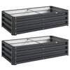 Outsunny Set of 2 Raised Beds for Garden, Galvanised Outdoor Planters for Herbs Vegetables, Use for Patio Balcony, Grey