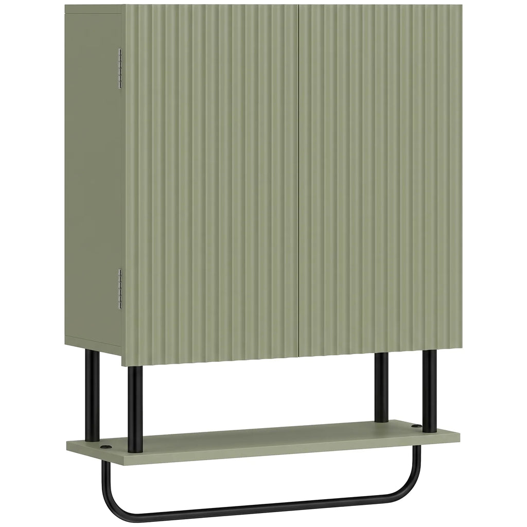 Bathroom Wall Cabinet Modern Space Saver Wall Mounted Cabinet Doors Storage Green